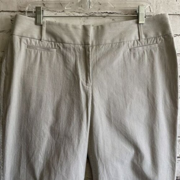Ann Taylor Loft Marissa Cropped Petite pant; size 2; light gray and white stripe - Picture 5 of 9